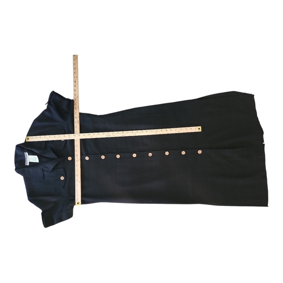 Dana Kay Black Button Front Midi Dress | Size 10 | Structured Career or Church - Picture 5 of 6